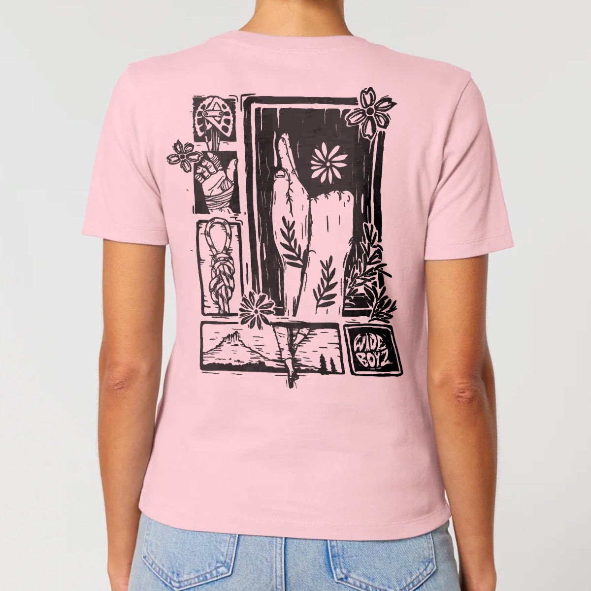 Women's Flower Fist T-shirt, Pink