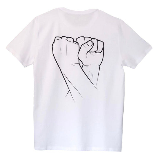 Double Fist Stack T-shirt (Unisex, White)